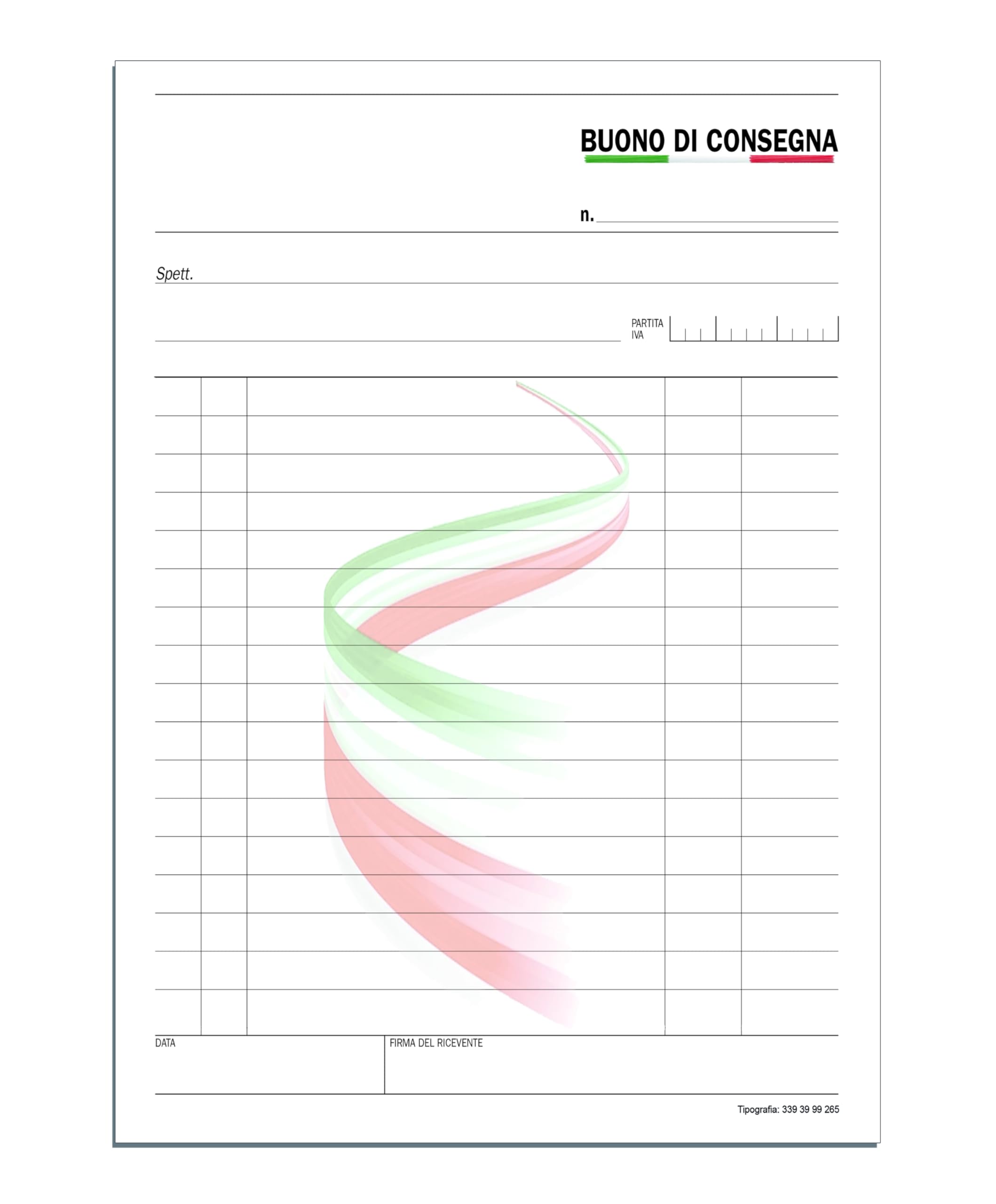 Fascicoli Buoni di Consegna Personalizzati a 2 copie autoricalcanti, A5 (15x21 cm), 500 sztuk