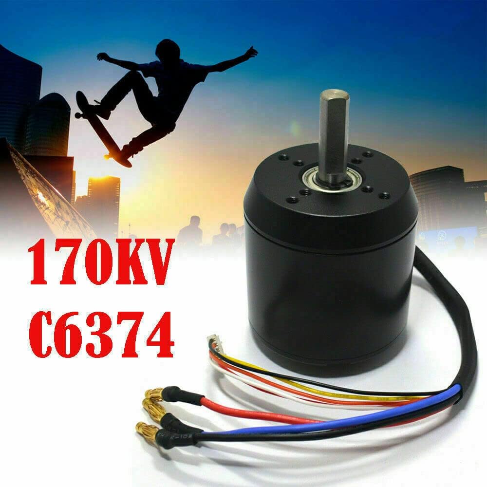 C6374 Efficience Brushless Motor, 170KV Efficience Sensored Brushless Motor, 10mm Shaft w/Jst 5p 2.0 Hall Male Plug for Electric Skateboard Longboard Motor