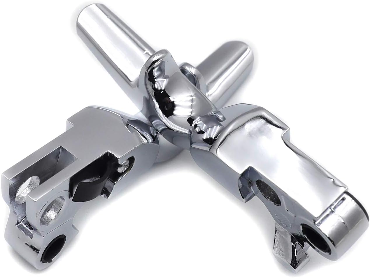 HTTMT- Chrome Smooth Shorty Brake Clutch Levers Compatible with 96-03 Harley XL 96-12 Softail 96-07 Touring [P/N: MT241-021ST-CD]