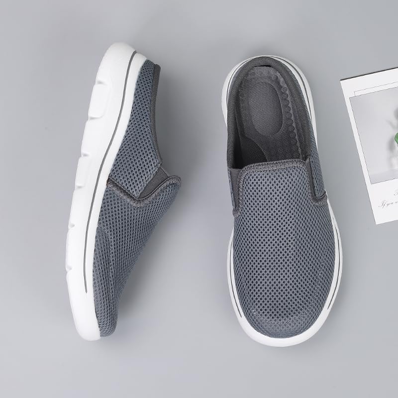 Men's Mesh House Slippers,indoor,half shoes for men,slip on mules,Lightweight,washable