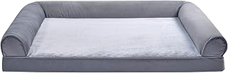 Amazon Basics Couchbett aus Schaumstoff für Hunde und Haustiere mit abnehmbarem Bezug, Grau, 112 x 89 x 20 cm (L x W x H)