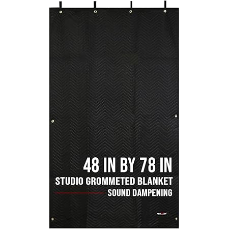2 Pack Studio Sound Dampening Blanket 48" x 78" - Door - Window - Insulated Blanket, Light Blocker, Sound Absorbing - Grommets and Loops