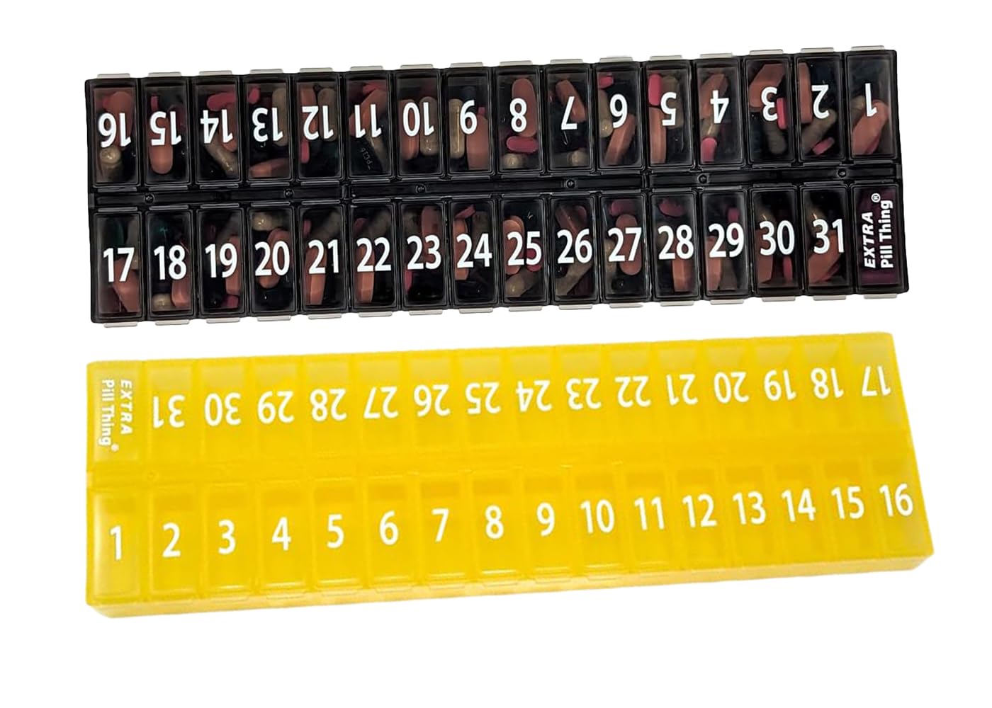 AM PM 31 Day Once-a Day Monthly Pill Planner Organizers - Large Compartment Pill Boxes Store Medications for Entire Month Plus Compartment for Extra