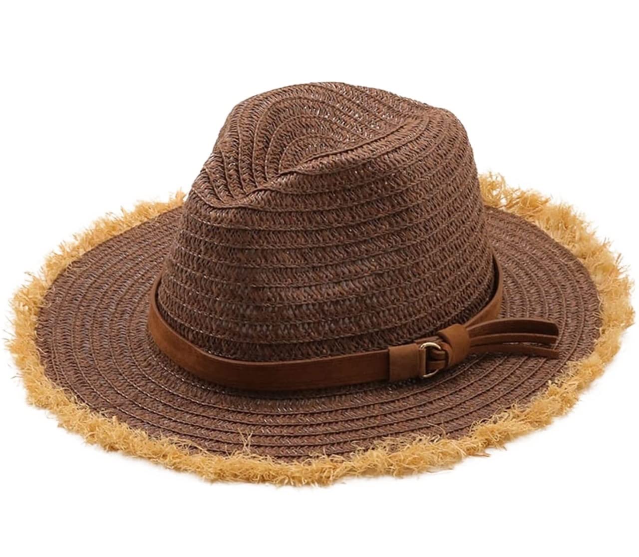 Cappello da Viaggio Cappelli Estivi Cappello di Paglia Panama da Donna Fedora Beach Vacation Sole A Tesa Larga per Vacanze Estive