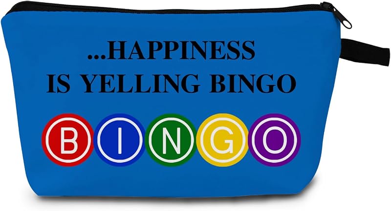 Necessaire MoCaliduccious Happiness Is Yelling Bingo BINGO 05 - Blue com zíper