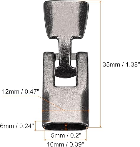 Miniatura 2 de uxcell 8 juegos de pulseras de aleación de plata, cierres de hebilla plana, cierres de 1.378 in, conector de tapa de extremo de cordón de cuero para