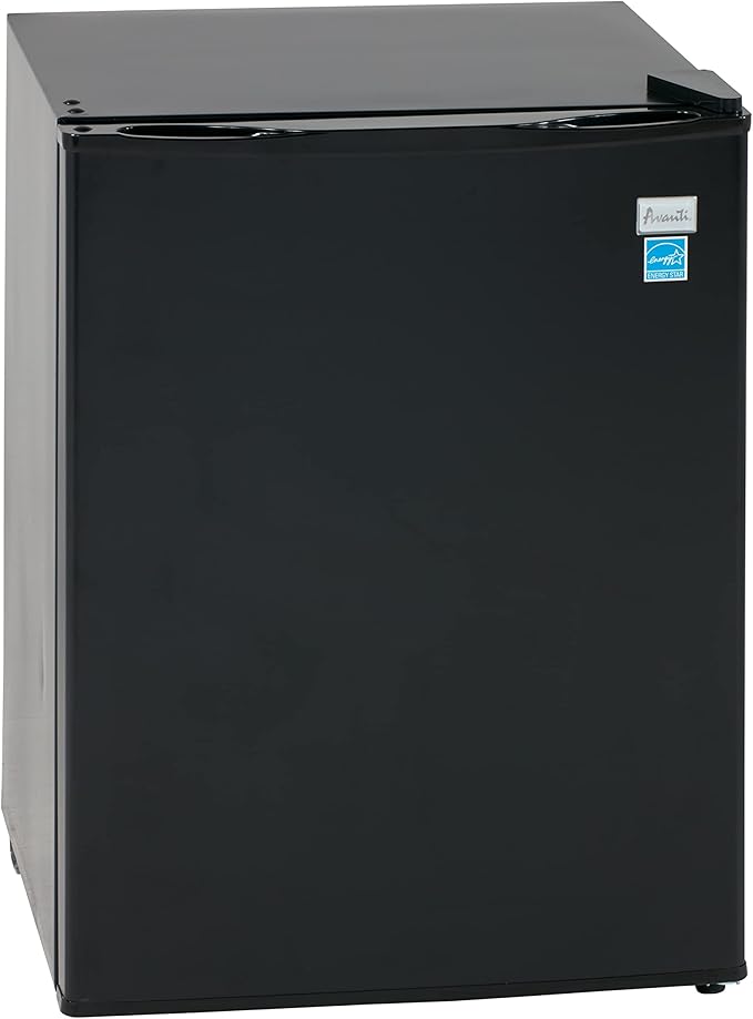 Avanti Mini Fridge Compact Refrigerator for Home Office or Dorm, Features Single Reversible Door Removable Shelves Automatic Defrost and Adjustable Temperature Control, 2.4-Cu.Ft, Black on Fridge.com
