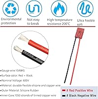 Vista 3 de Conector de batería, enchufe de conector rápido de batería de 50A 600V, enchufe de desconexión y conexión rápida, con cable de silicona de batería