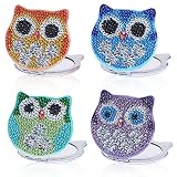 LIANHESTORE 4Pcs Diamond Painting Compact Mirror DIY Pocket Mirror with Mandala Diamond Painting Cov