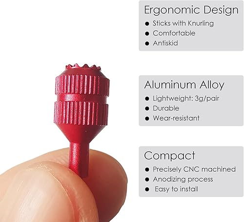 Miniatura 4 de CAPART Palillos de aluminio para DJI FPV RC 2 y DJI RC Pro Controller, joysticks reemplazo Thumb Rocker (rojo)