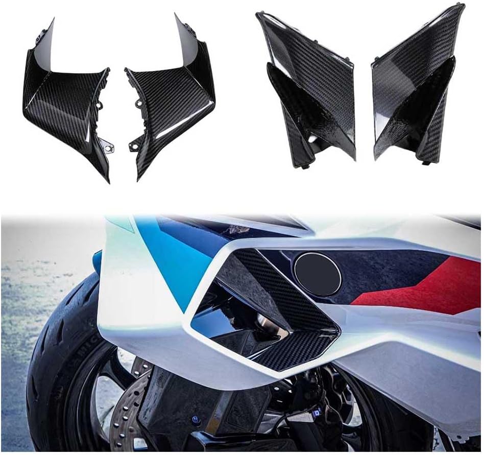 Glossy Twill Carbon Fiber Front Brake Caliper Covers for BMW S1000RR S1000R S1000XR M1000RR M1000R 2019-2025, Motorcycle Aero Disc Guards with Style Protection (Front Brake Caliper Covers (2019-2025)
