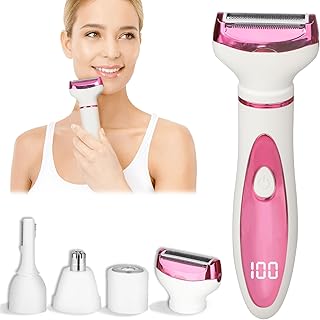 Beanify Electric Razor for Women Men,4 in 1 Painless Ladies Wet & Dry Body Razors and Facial Hair Remover,Rechargeable Led...