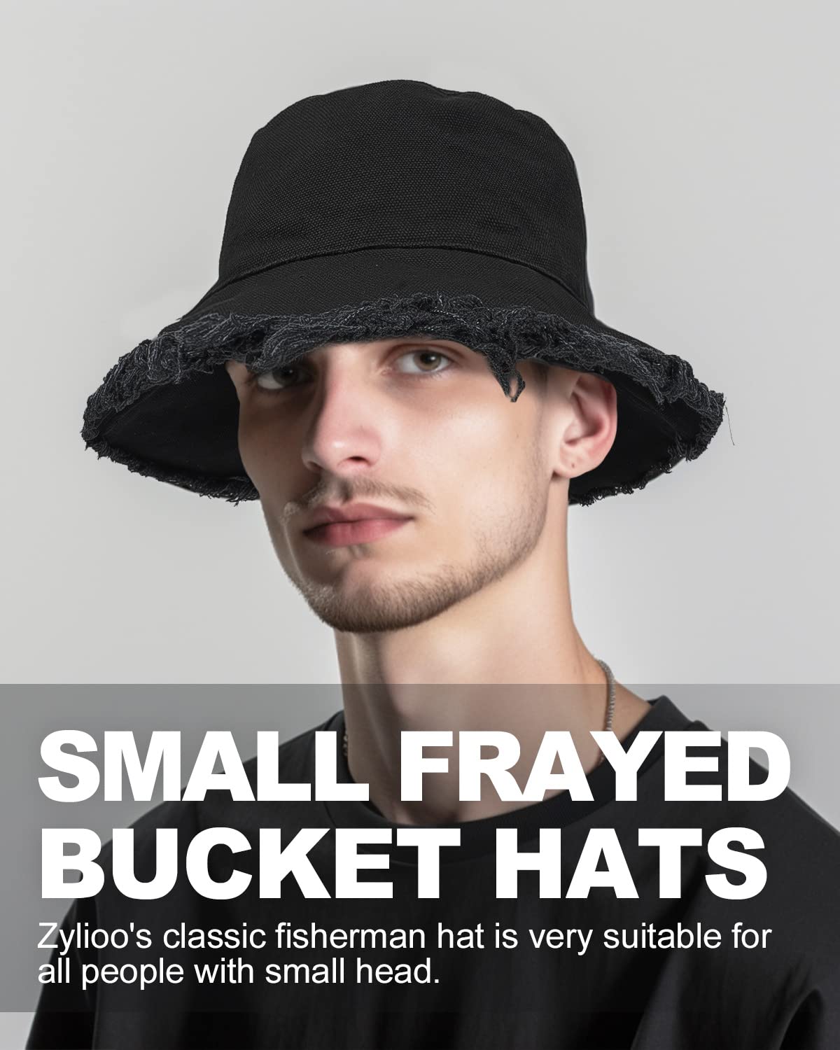 Zylioo Chapeau de soleil bob effiloché de petite taille, chapeau de pêcheur tendance à pompons pour petites têtes, chapeau de voyage d'été