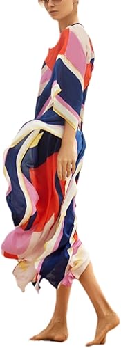 Miniatura 3 de Bsubseach - Caftán para traje de baño para mujer estampado étnico vestido largo