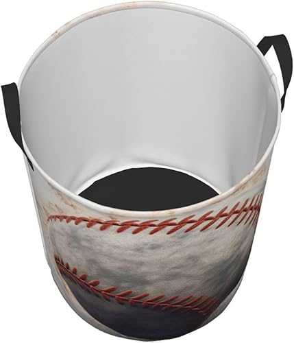 Miniatura 3 de Cesta circular con estampado de béisbol, impermeable, organizador de almacenamiento, cesta de lavandería con asas para ropa, juguetes, tamaño mediano