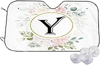 Vista 8 de Parasol personalizado para parabrisas de automóvil, ajuste universal, diseño de flores, letra Z, mantiene tu vehículo fresco, reflector de calor