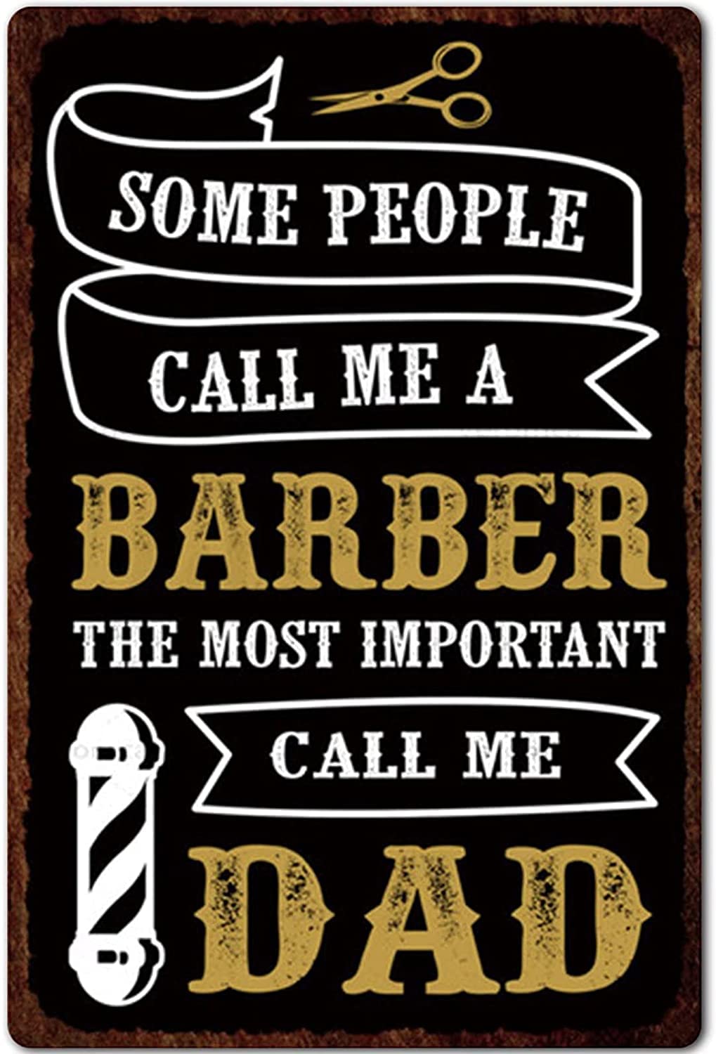 rayprint Some People Call Me A Barber Dad Tin Poster Barber Shop Scissors Metal Tin Sign Barber Salon Club Home Kitchen Retro Wall Decoration Plaque 8x12inch
