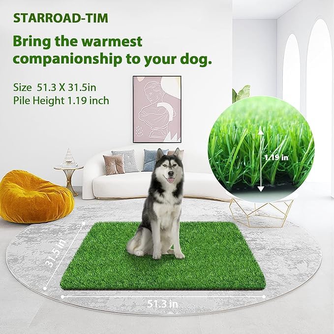 80 * 130CM Tappeto erboso Artificiale per Cani, per Interni ed Esterni, Erba Artificiale per Cani, vasino, terrazzo, Prato, Decorazione
