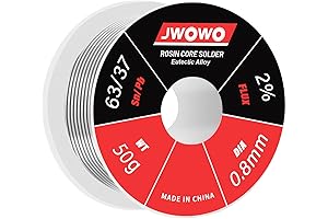 Rosin Core Solder Wire for Electrical Soldering(0.8mm/50g), by JWOWO