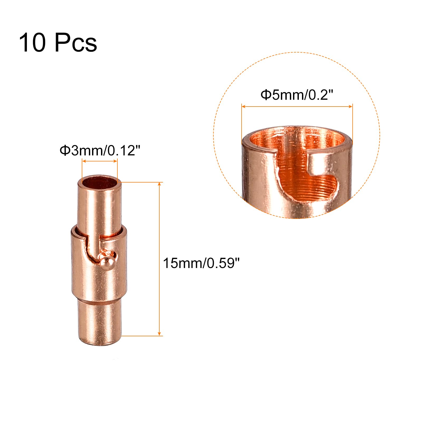 30 Chiusure Magnetiche Per Braccialetti - 10 Mm, Argento, Bronzo, Nero