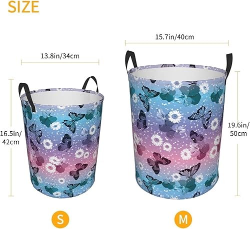 Miniatura 2 de Cesta de lavandería plegable con asas cesta de ropa sucia plegable fácil de transportar cesta de almacenamiento redonda para dormitorio juguete