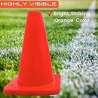 Vista 6 de Heavy Duty Agility Training Cones (2 in, 6 in, 9 in, 12 in, 18 in, 28 in) for Sports and Kids Coaching, Multipurpose Field Marker Cones, Soccer