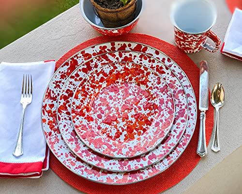 Golden Rabbit Enamelware - Sunset Swirl Pattern - Set Of 4-10.5" Dinner Plates #TOP3