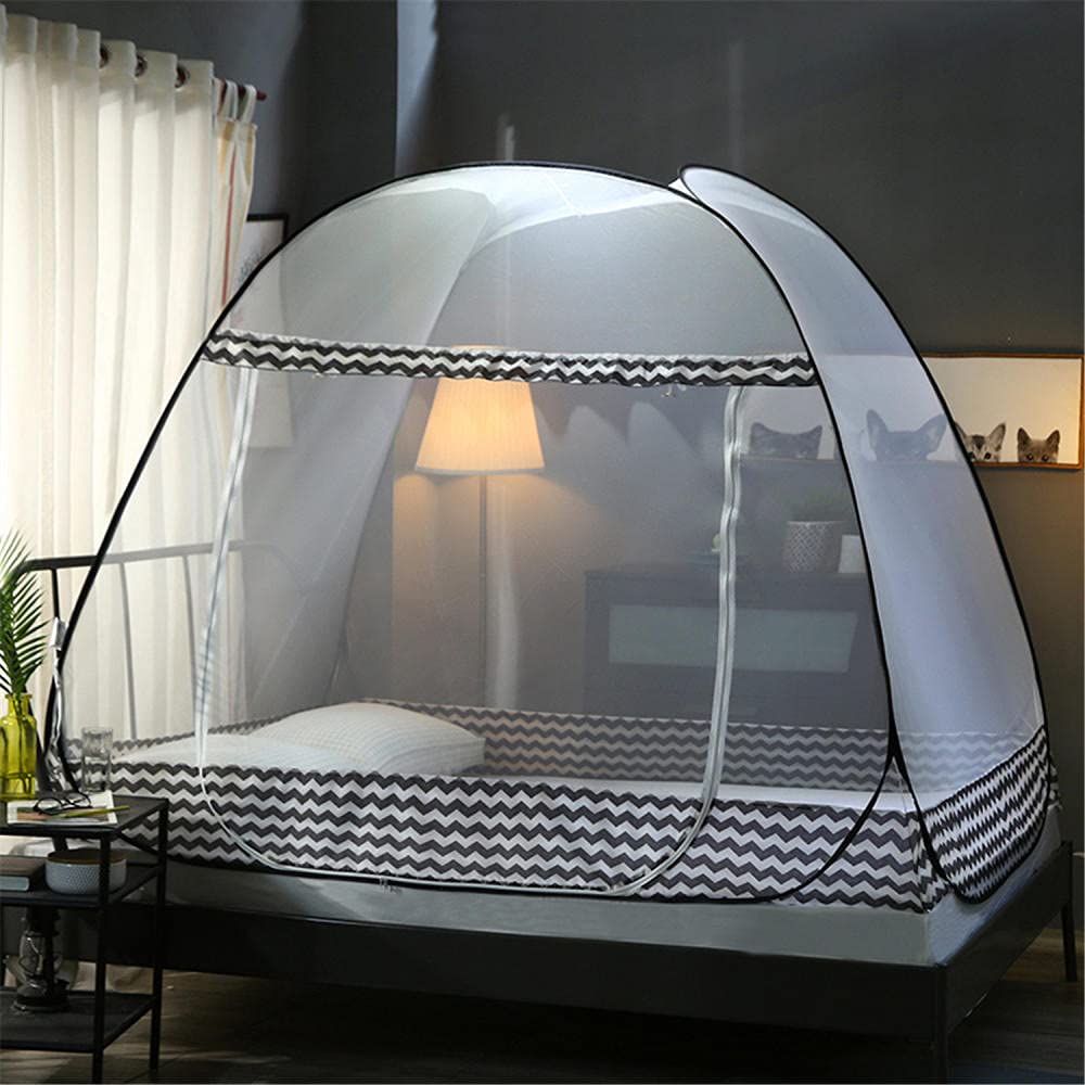 GJMSSMY Mosquito Net for Bed, Portable Foldable Mosquito Nets, Mosquito Mesh Net, Fine mesh Mosquito Net for Bed, Portable tent mosquito net-1.2 * 2.0 * 1.45m_A