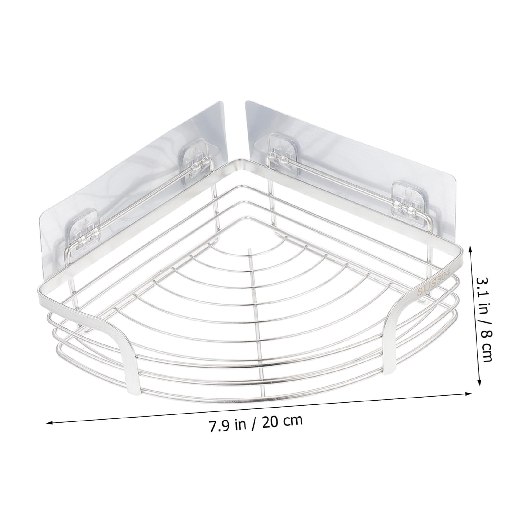 VALICLUD Estante de Ducha para Baño de Esquina 20 Cm Acero Inoxidable 304 sin Taladro Gancho Adhesivo Organizador de Pared para Almacenar Champú Gel Esponja