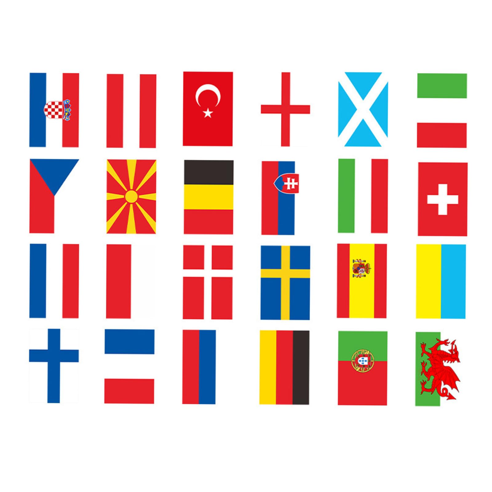 Bandera nacional de fútbol corta para adornar fiestas temáticas europeas