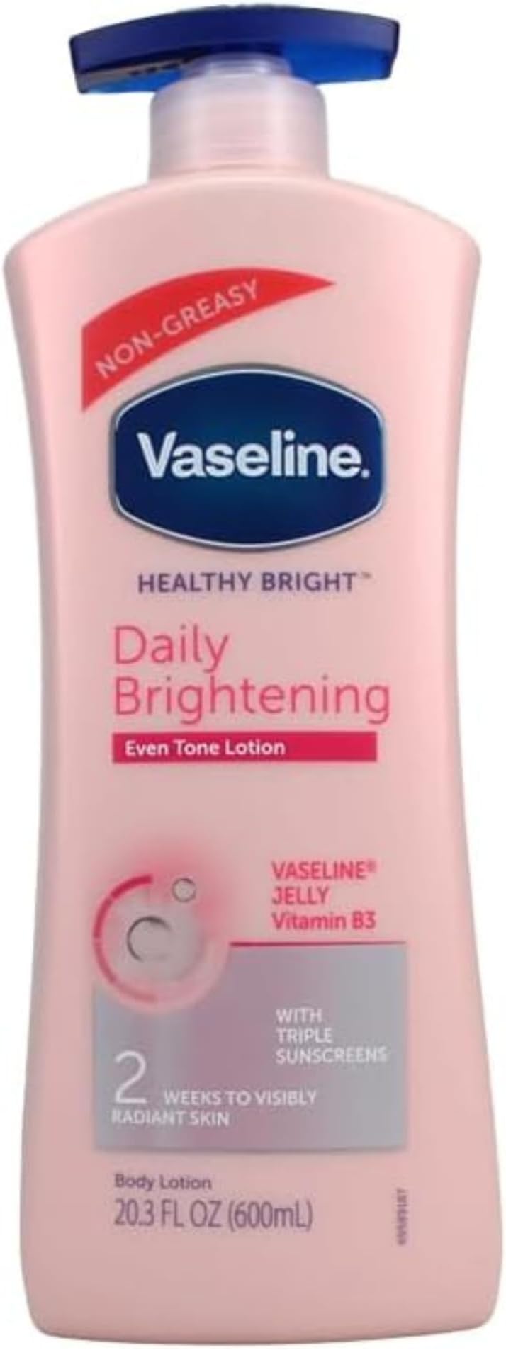 Healthy Bright, Daily Brightening Daily Moisturizer, 600 ml, for Glowing Skin, with Vitamin B3, Visibly Radiant Skin in 2 Weeks, Lightweight, Non-sticky, Non-Oily Body Lotion, for Dry Skin
