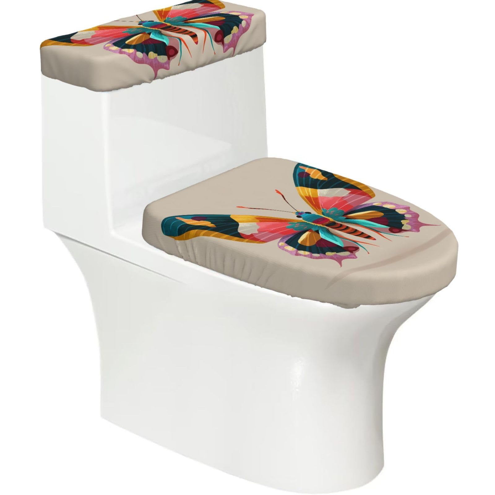 Mrowyc Black Four-Eyed Wings Printed Toilet Seat Set - Set Of 2 - Universal Toilet Seat Cover - Housewarming Birthday Christmas Gift