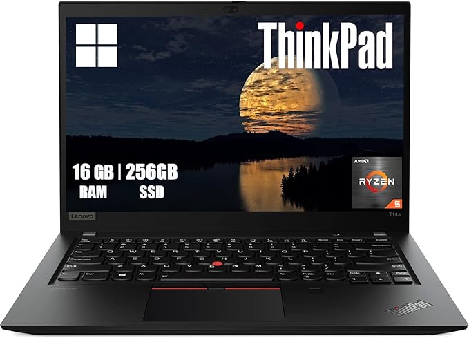 Lenovo Thinkpad T14s Gen 1 Business Laptop, 14" FHD (1920 x 1080), AMD Ryzen 5 Pro 4650U, 16 GB RAM, SSD da 256 GB, tastiera QWERTY Windows 11 Pro (ricondizionato)
