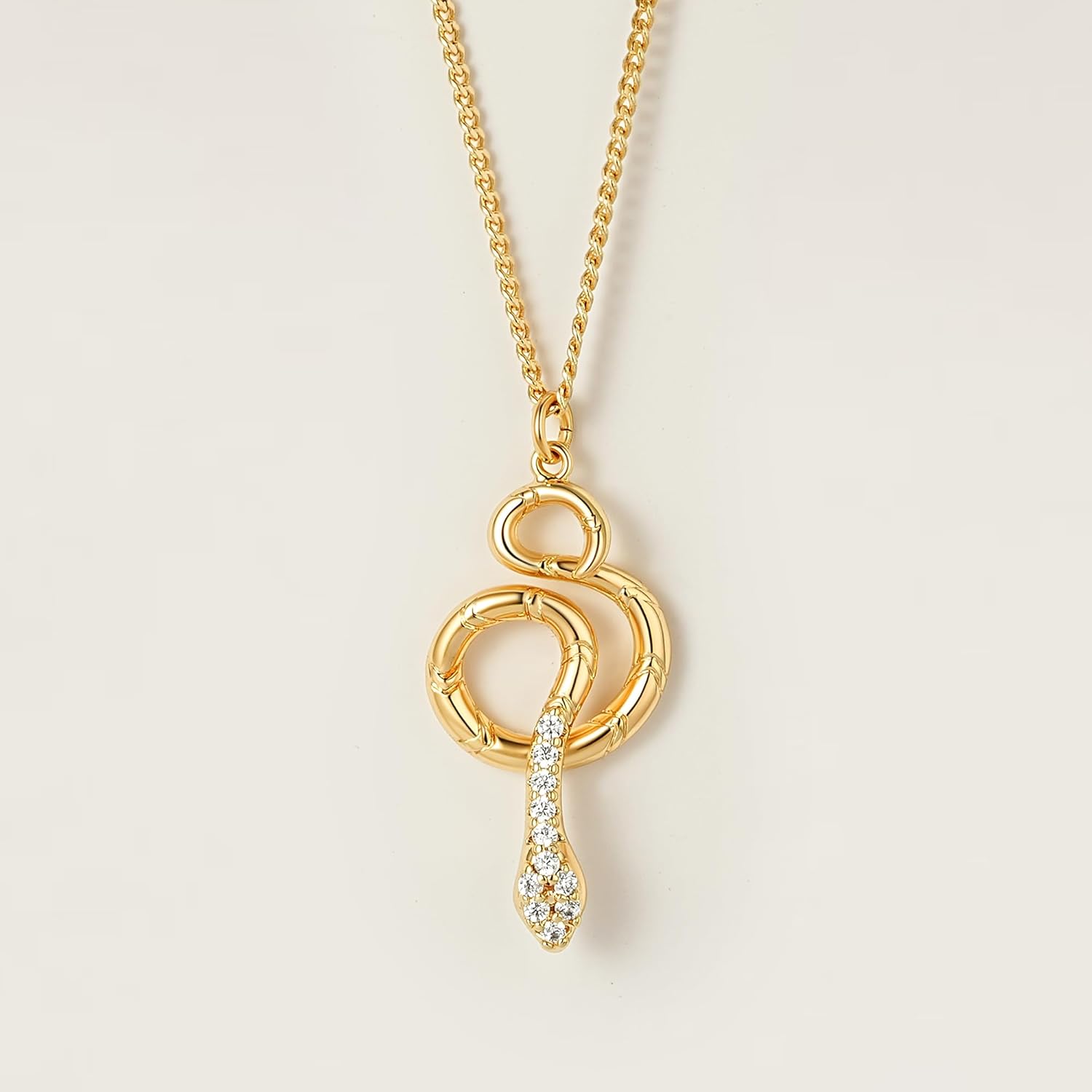 MEVECCO Dainty Gold Snake Necklace for Women 18k Gold Plated Snake Charm Pendent Necklace Minimalist Delicate Handmade Boho Jewelry For Her - Image 5