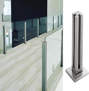 Glass Railing Post Glass Fence Railing Square Post Silver Stainless Stee...