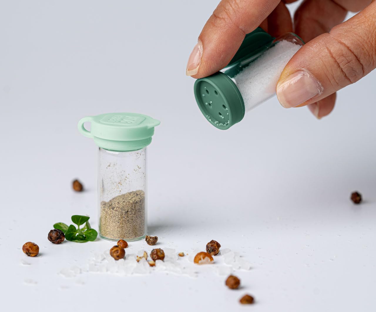 LEKKABOX Salty Mini (Forest) Salzstreuer To Go 5ml, 2er Set aus Glas