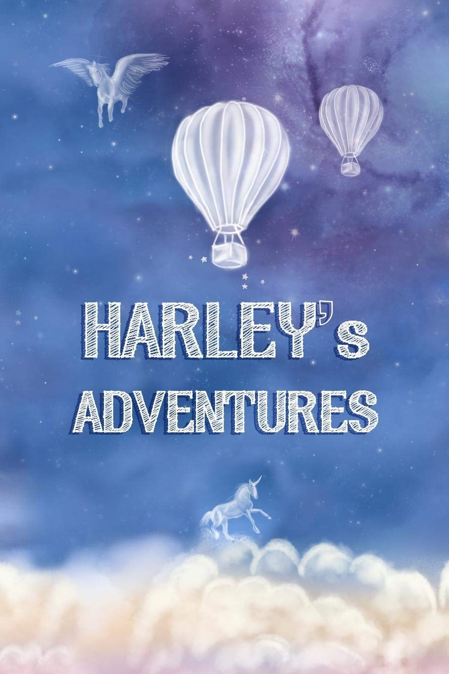 Harley's Adventures: A Softcover Personalized Keepsake Journal for Baby, Cute Custom Diary, Unicorn Writing Notebook with Lined Pages (Journey to Imagination)