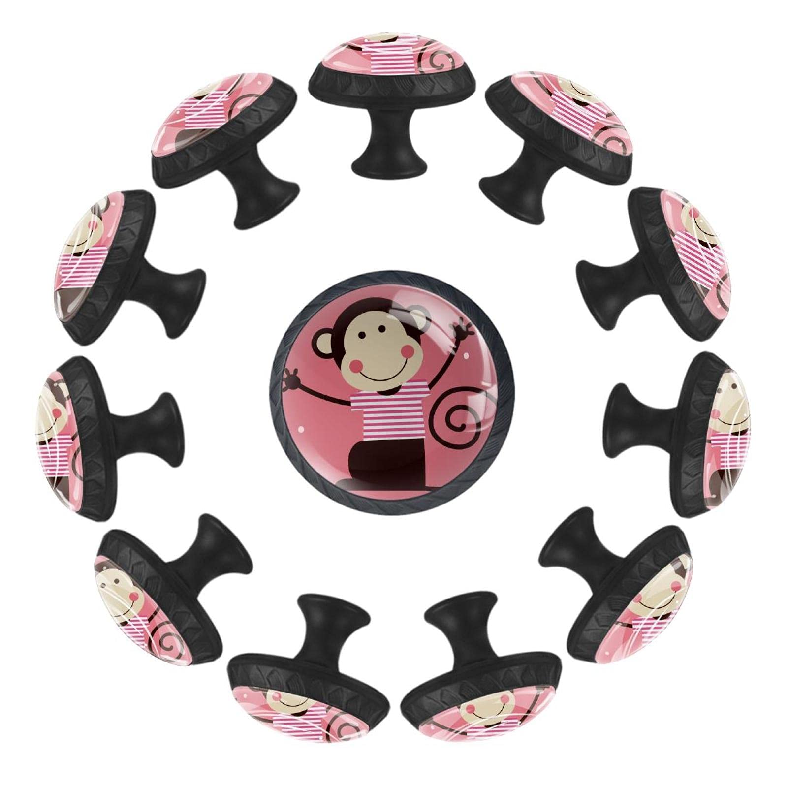 Bouton de tiroir singe rose pour décorer une chambre d'enfant avec douceur