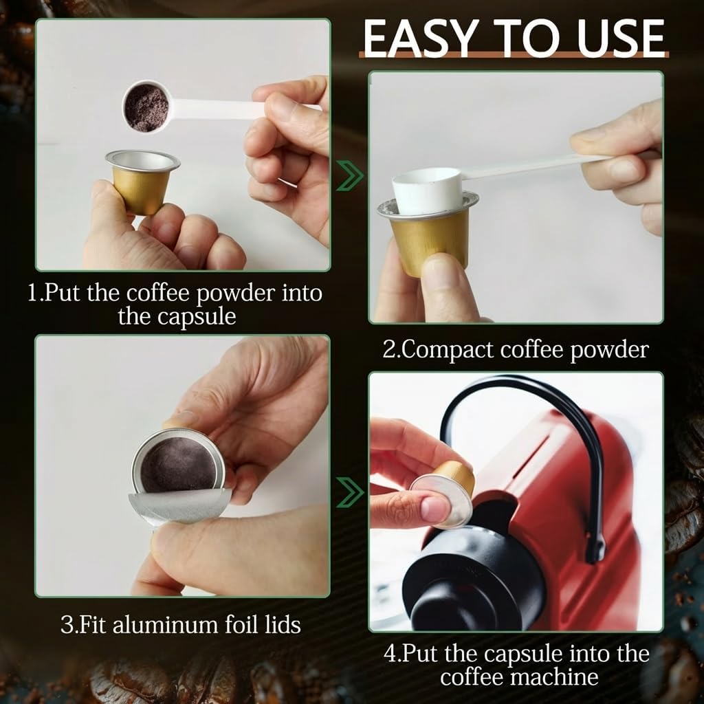 Disposable Coffee Pods For Nespresso OriginalLine,150 Empty Fillable Espresso Capsules With Aluminum Foil Lids,Make Your Own Replacement Pod For Nespresso Machines(Black,Gold,Green,Purple,Blue)