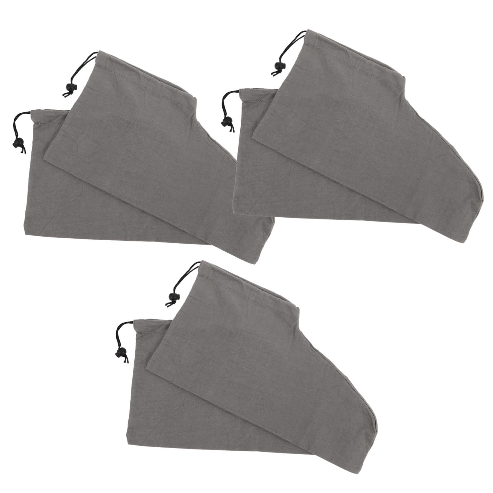 Bolsas para Zapatos de Viaje 6 Piezas, Algodón y Plástico, Gris Oscuro