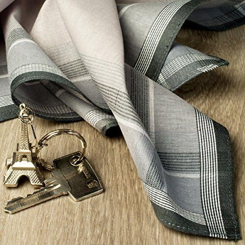 Merrysquare - Mouchoirs Homme Discrets - Grande Taille 40cm x 40cm - 100% Coton - Assortiment 3 couleurs - Modèle Elliott, Blanc, 40cm x 40cm