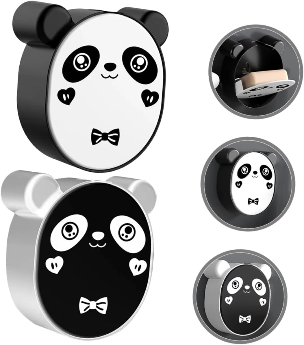 2pcs Wall Mounted Panda Soap Box PP Bathroom Holder