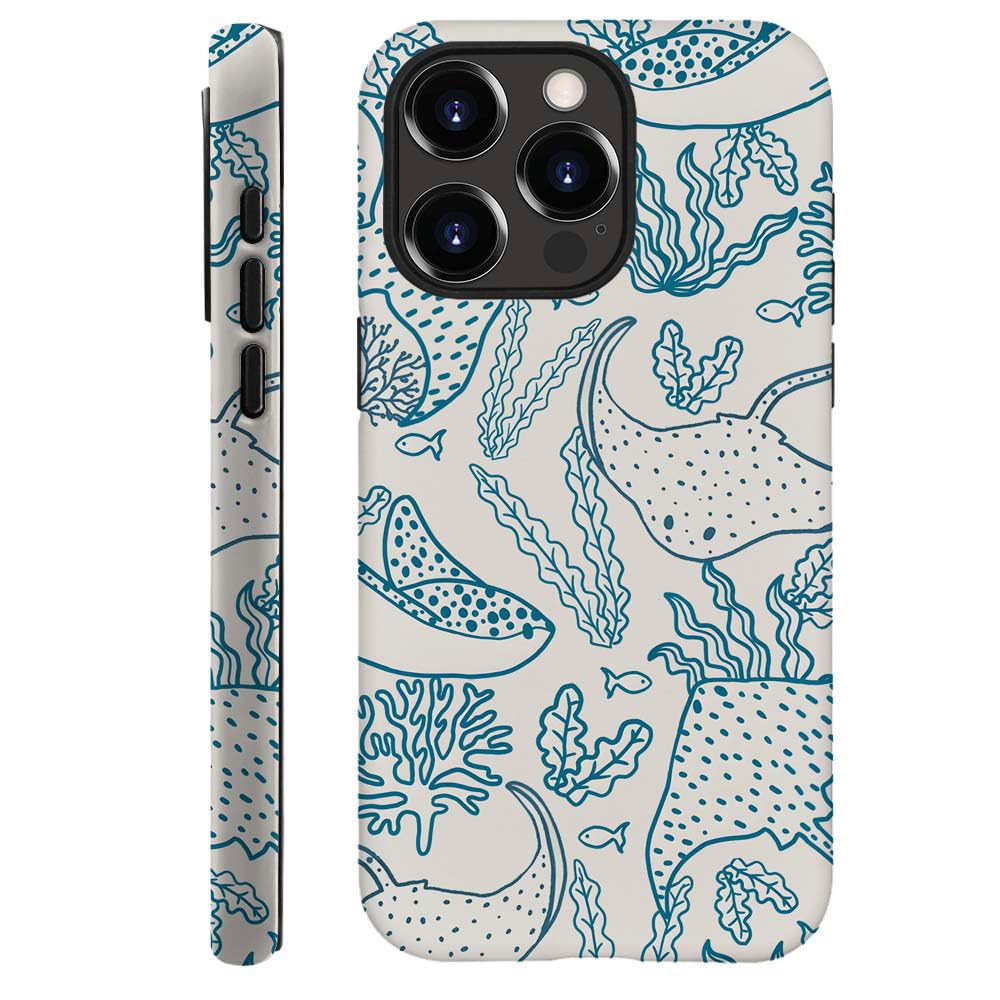Generic Compatible with for iPhone 14 Pro Max,Stingray Plants Marine Manta Ray Phone Case for Girl Women Boy Men,Scratch Resistant Shockproof Cover
