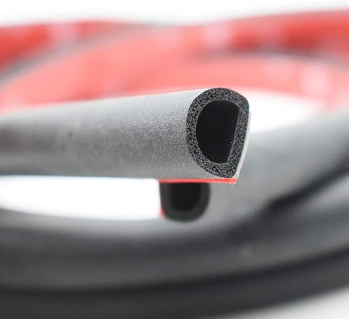 Miniatura 10 de Tira de sellado universal autoadhesiva para puerta en forma de D, 0.47 pulgadas de alto x 0.55 pulgadas de ancho, para puerta de automóvil, camión,