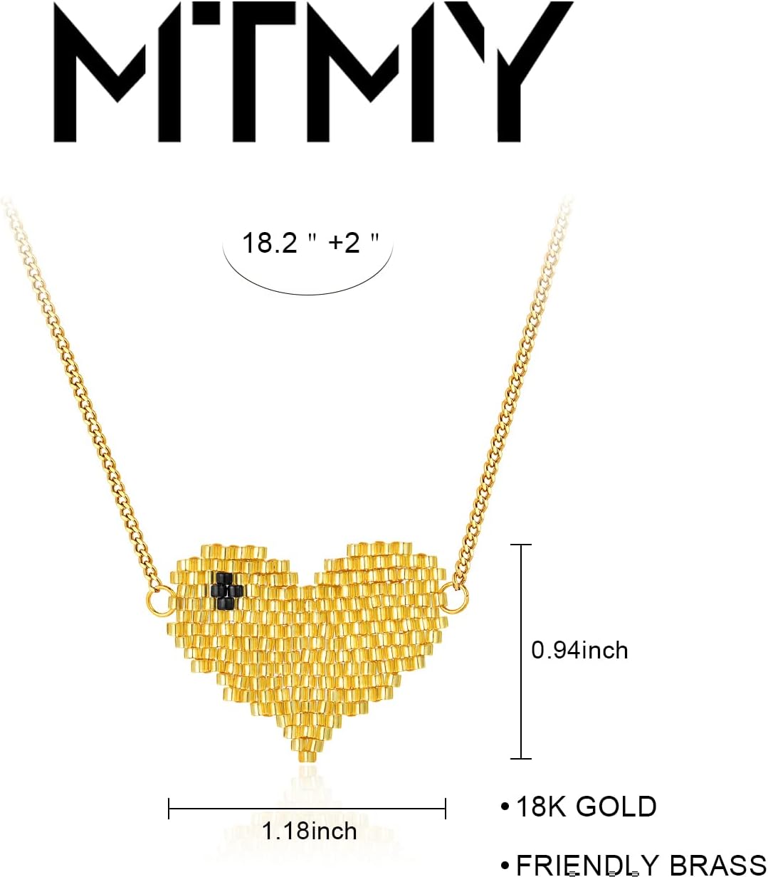MTMY Gold Pendant Necklace 14K Gold Plated Dainty Gold Heart Waterdrop Circle Round Pendant Necklace for Women Delicate Necklace Minimalist Jewelry - Image 4