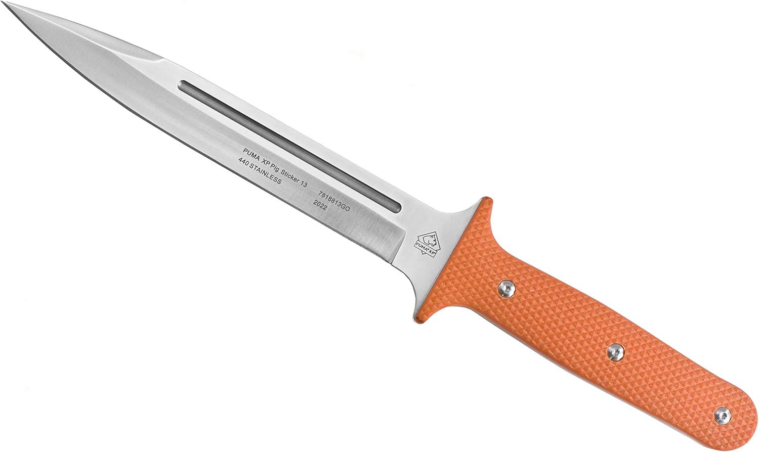 13" Pig Sticker Textured Blaze Orange G10 Beveled Blade Hunting Knife with Kydex Sheath