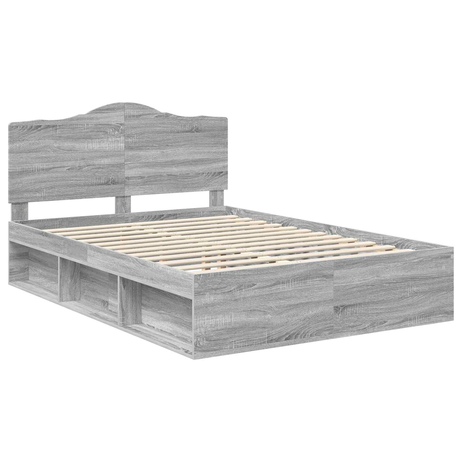 vidaXL Estructura de Cama con cabecera Gris Sonoma 140 x 190 cm