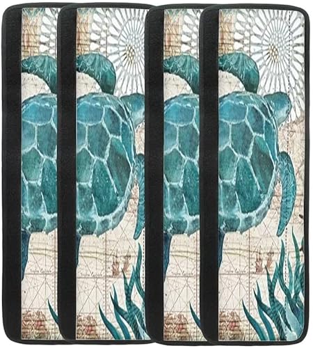 Juego de 4 fundas antideslizantes para manija de puerta de nevera de tortuga marina para mujer, protector de manija de electrodomésticos de cocina