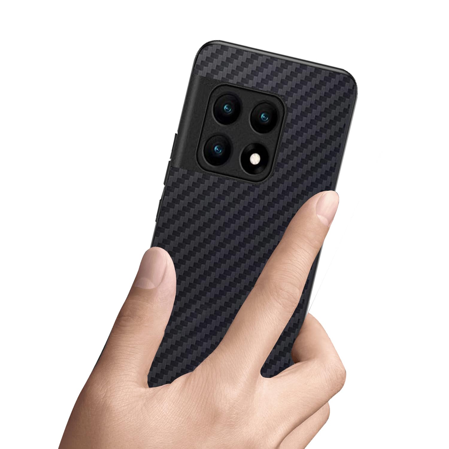 FtonglogyCell Phone Case for OnePlus 10 Pro, Slim Carbon Fiber Classic Soft Hybrid Shockproof Protective Cover Case for 1+ OnePlus 10 Pro 5G (Black)