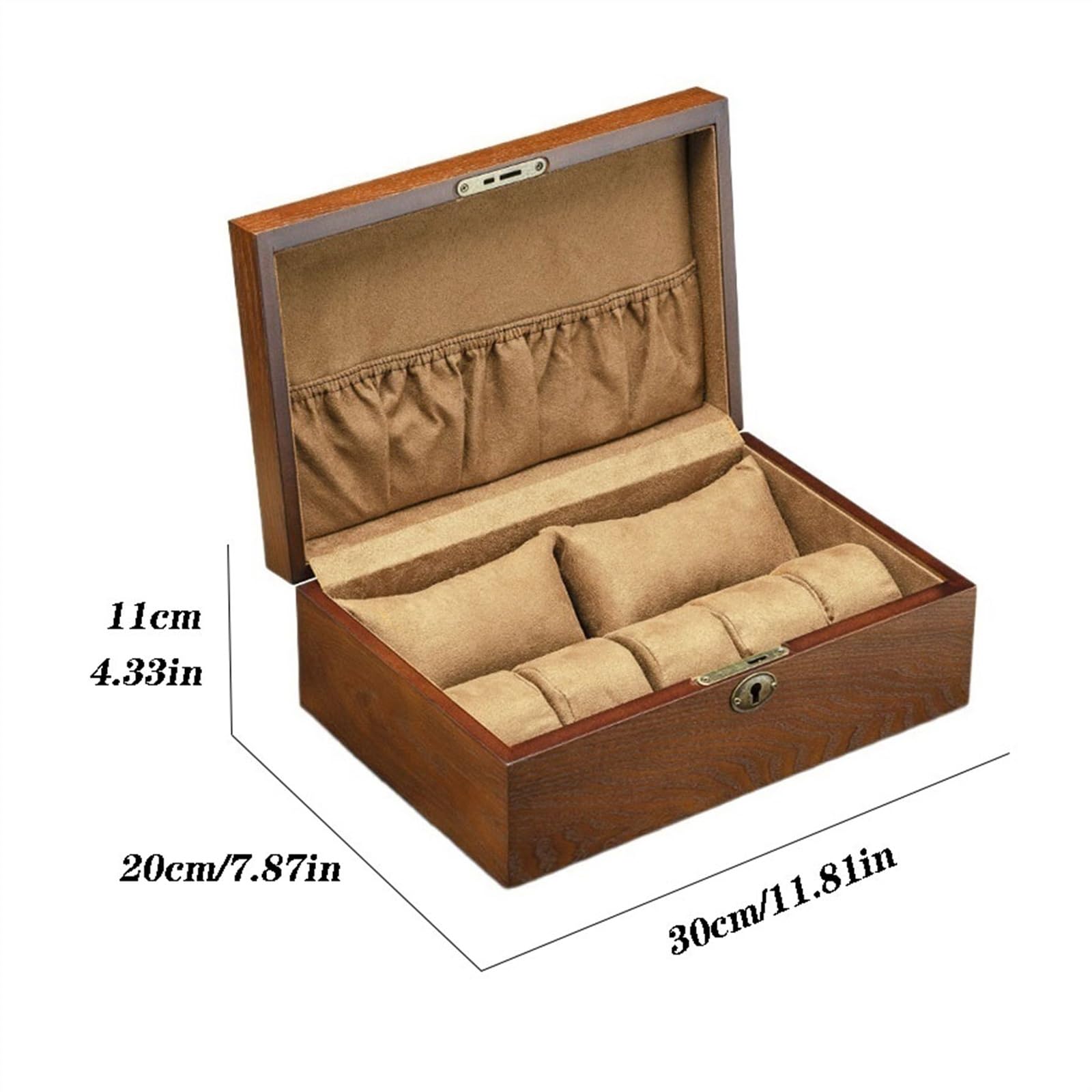Caja de almacenamiento de relojes Caja de almacenamiento multifuncional for relojes, organizador madera alta gama, exquisita caja colección joyas con cerradura